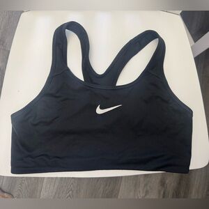 Nike Women's Black Sports Bra with White Logo